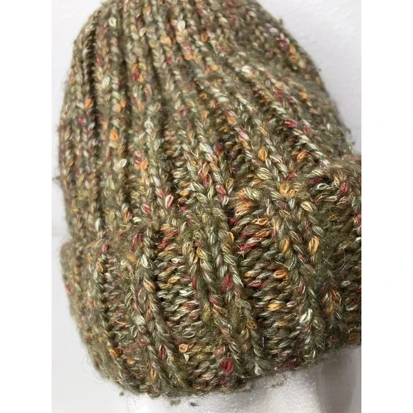 Hand Knit Chunky Earth Toned Ribbed Beanie Fully Lined Outdoor Gorpcore - Picture 2 of 6